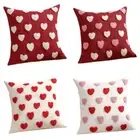 Love Heart Embroidered Cushions Case Polyester Cotton Cushions Cover for Car