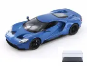 DIECAST CAR & DISPLAY CASE 2017 FORD GT BLUE WELLY 24082/4D 1/24 DIECAST CAR