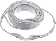 5M/10M/15M/20M/30M Optional Gray CAT5/CAT-5e Ethernet Cable RJ45 + DC Power CCTV Network LAN Cable for System IP Cameras(10M)