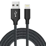 Catzon 1M 2M 3M Several Packs W iPhone Cable Phone Charger Nylon Braided Fast Charger Cable USB Cord -Black Grey