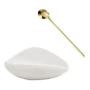 Coffee Beans Dose Trays Pure White Pottery Teaspoon Tea Separator Set Tools3354