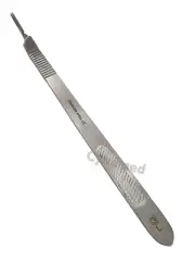 Scalpel Handle #3L Long Handle Bent, Fits #10 Series Blades - German Stainless