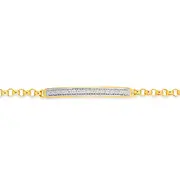 9ct Gold Diamond Miracle Set Bar Belcher Bracelet