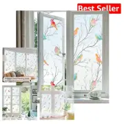 Stylish 29.5" x 118.7" Static Cling Window Film - Decorative Birds Privacy Film