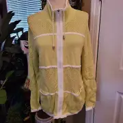 News Energy Chico's Athletic Sweater Jacket LISSA mesh Knit Size 1 Large Spring
