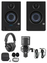 Pair Presonus Eris 3.5 2nd Gen 3.5" Studio Monitors Speakers + Mic + Headphones