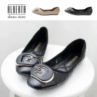 在飛比找momo購物網優惠-【Alberta】1.5cm休閒鞋 優雅氣質G字金屬飾扣 菱