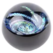 MERIDIAN STREET Art Glass Galaxy Round Paperweight Hand Blown J. McDonald New