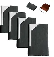 HJYDGJ Pack of 4 Slim Business Card Holder Stainless Steel Business Card Holder Multiple Business Card Holder Table Card Holder for Men and Women Business Card Holder Business Card Stand