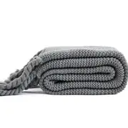 Soft Tassel Fringe Knitting Throw Rugs Sofa Couch Bedding 130 x 170 Grey