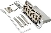 Wilkinson M Series 54mm(2-1/8 inch) String Spacing 6-Screw Modern Style Saddle Guitar Tremolo Bridge with Push-In Arm 36mm Block for Strat Style Electric Guitar, Chrome