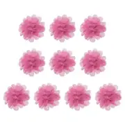 10Pcs 2.8" Chiffon Flowers Fabric Flower Sewing Fabric Appliques Pink