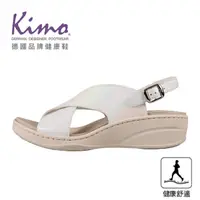 在飛比找momo購物網優惠-【Kimo】交叉繫帶山羊皮舒適健康涼鞋 女鞋(氣質白 KBC