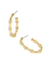 Kendra Scott Maura Pave Bamboo Hoop Earrings