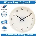 Wall Clock Quartz Round Wall Clock Silent Non-Ticking Battery Operated White AU