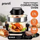 Pronti 17L Digital Halogen Turbo Black Convection Oven Broiler Cooker Defrost