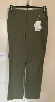 Makino Woman Army Green Convertible Hiking Camping Pants Size 28/32 NWT
