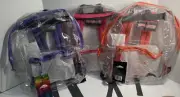 Trailmaker Purple Coral Pink 17" Clear Backpack to school padded straps 3 NWT