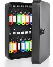 28 Key Cabinet Steel Security Lock Box with Combination Lock, Black 28