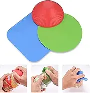 3 Pcs Rubber Jar Opener Gripper Pads, Multi Purpose Jar Bottle Can Lids Gripper Openers Reusable, for Seniors Weak Hands, Most Bottles, Used as Kitchen Coasters