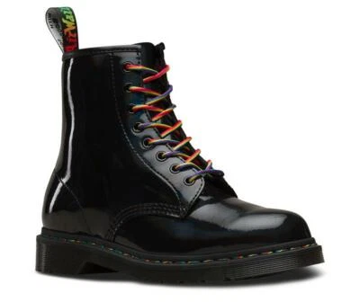 Dr Martens Doc 8 Hole 1460 Black Patent Rainbow 24667001