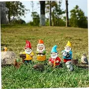 Miniature Gnomes Figurines, 10pcs/Set Resin Mini Gnomes Statues with Animals, Fairy Garden Gnome Ornaments for Yard Lawn Home Office Landscape Decorations
