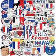 City France Stickers,50 PCS France Vinyl Waterproof Decals for Water Bottles Computer Bicycle Skateboard Luggage Phone Pad Laptop Kids Teens Stickers Pack