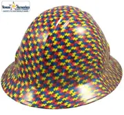Autism Puzzle Hydro Dipped Full brim Hard Hat