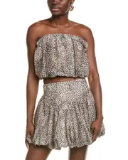 Bardot Lissett Linen-Blend Bubble Tube Top