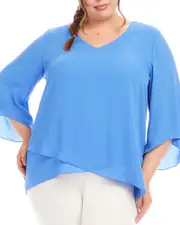 Karen Kane Plus Size Crossover Hem Top