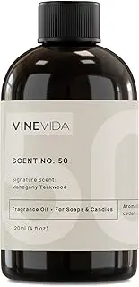 VINEVIDA [4oz] Mahogany Teakwood Fragrance Oil for Candle Making Scents for Soap Making, Perfume Oils, Soy Candles, Home Scents Oil Diffusers, Bath Scent Bomb Oils, Linen Spray, Lotions Car Freshies