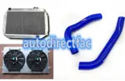 Aluminum radiator+shroud+fans+Hose for HG HT HK HQ HJ HX HZ V8 Chev engine MT