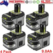 4x 18V 9.0Ah Battery For Ryobi P108 ONE+ Plus P102 P103 P104 P107 P109