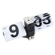 (White)Flip Clock PVC Stainless Steel Battery Powered Retro Mechanical US