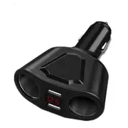 3.1A Dual USB Car Charger LED Power Socket Charger Adapter With 2 Port Cigarette Lighter BLACK COLOR