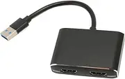 USB 3.0 to Dual HDMI Adapter, USB 3.0 to HDMI Splitter, Supports 4 Display Modes, 1920x1080P HD Type-A to HDMI Dual Monitor Display Adapter for PC or Laptops, Plug and Play