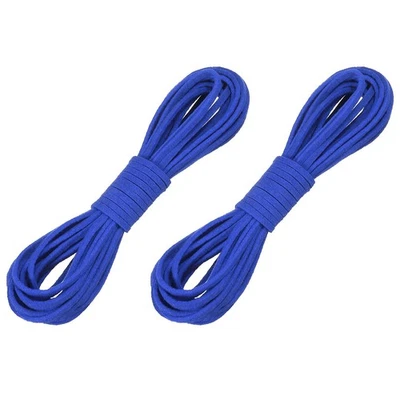 2 Pcs Faux Suede Leather Cord, 2.6mm x 5.5 Yards Flat String, Dark Blue