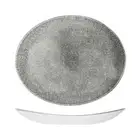 12x Oval Coupe Plate 317x255mm Black Churchill Raku Crockery Restaurant