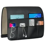 TV Remote Control Holder Couch Caddy, Non-slip Bedside Caddy 35''x18'' Black