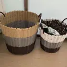 Foldable Laundry Basket Woven Wicker Baskets Portable Toys Storage Basket