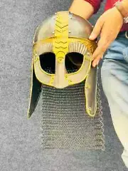 Medieval Wolf Warrior Helmet Warrior Chain-Mail Helmet for Fantasy Perfect