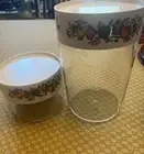 Pyrex Spice of Life Stack n See Storage Glass Canisters Set of 2 4" & 7.5" Tall