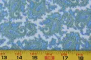 By 1/2 Yd, Blue & Green Paisley on White Flannel, Jo-Ann, EB54