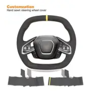 Hand sewn Custom Alcantara Steering Wheel Cover for Chevrolet Corvette C8 Z06