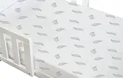 Babyhood Amani Bebe Organic Jersey Cotton Compact Fitted Sheet, Grey Leaf