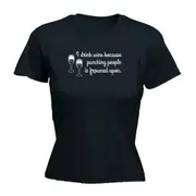 Alcohol Alcohol Drink Wine Because Punching - Funny Novelty Womens T-Shirt T Shirt Tshirt
