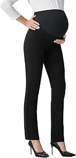 [AFITNE] Maternity Pants for Work Over The Belly Straight Leg Dress Pants Strethy Pregnancy Office Casual Yoga Pants