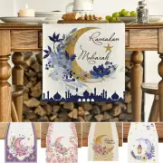 Anti-slip EID Mubarak Tablecloth Linen Table Cover EID Mubarak