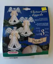 Vintage The Beadery Victorian Angels Kit Noelle Christmas Ornaments Makes 3 NOS