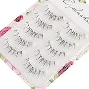 HICOCU Natural Mink Fur False Eyelashes, Wispy Cat Eye Lashes, 3D Volume, 5 Pairs (Black, AS-10)